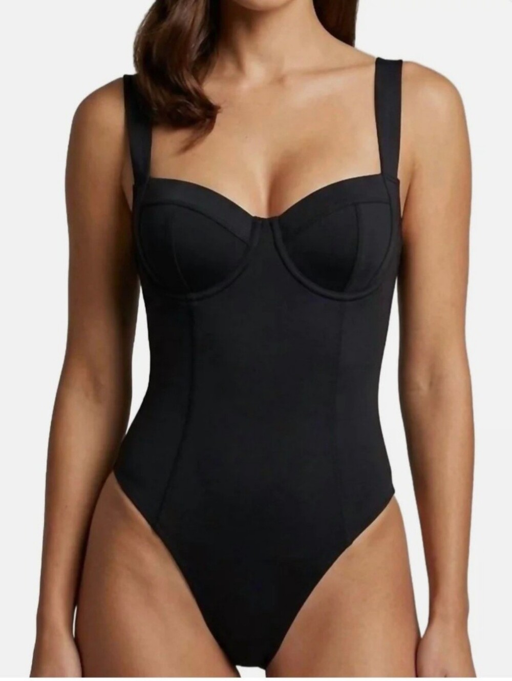TA3 Hi Cut Lifty Sculpting One Piece Swimsuit in black Sz Med Short B/C